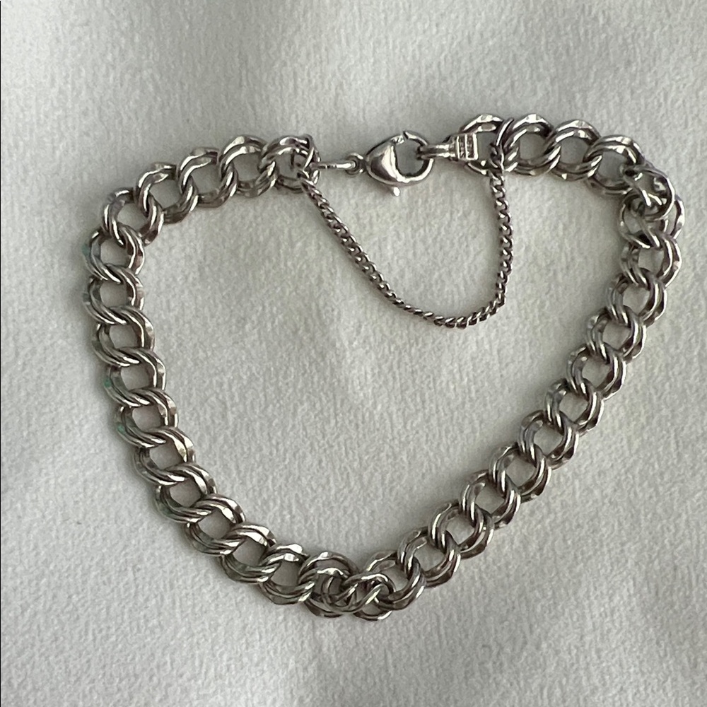 James Avery double curb charm bracelet